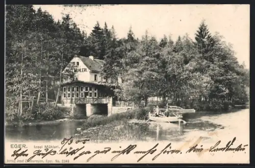 AK Eger, Gasthaus Insel Mühlerl