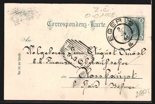 AK Eger, Gasthaus Insel Mühlerl