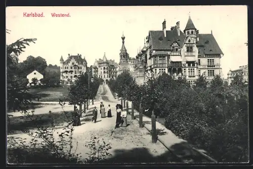 AK Karlsbad, Westend, Strassenpartie