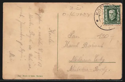 AK Karlsbad, Tepl. mit Cafe Park Schönbrunn