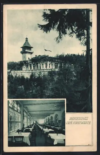 AK Marienbad, Cafe Forstwarte, Innenansicht