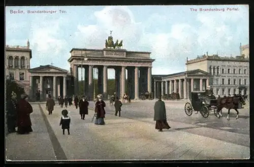 AK Berlin, Blick zum Brandenburger Tor