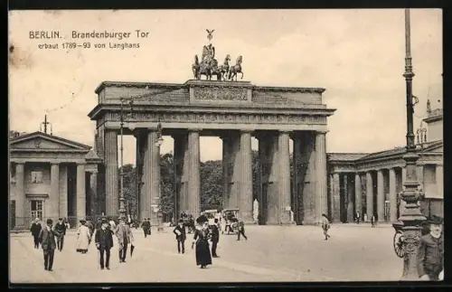 AK Berlin, Brandenburger Tor, Erbaut 1789-93