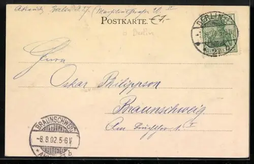 AK Berlin, Brandenburger Tor vom Tiergarten aus gesehen