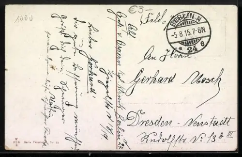 AK Berlin, Unter den Linden mit Brandenburger Tor