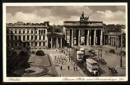 AK Berlin, Pariser Platz und Brandenburger Tor