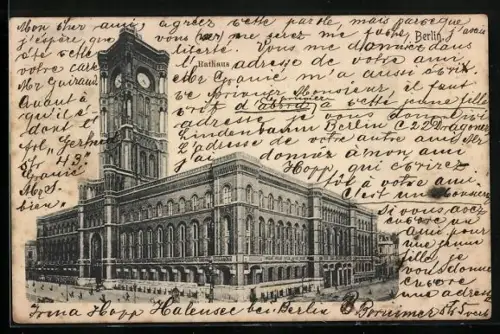 AK Berlin, Rathaus mit Strassenpartie