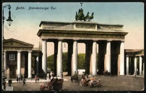 AK Berlin, Brandenburger Tor auf dem Pariser Platz