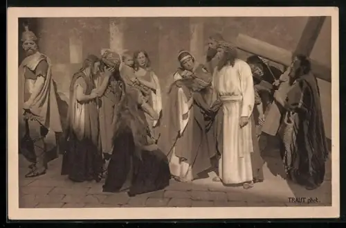 AK Passionsspiele Oberammergau 1922, Szene aus dem Kreuzweg