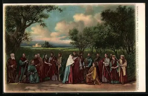 Künstler-AK Oberammergau, Passionsspiele - Abschied von Bethanien