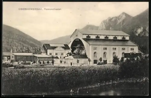 AK Oberammergau, Blick auf das Passionstheater
