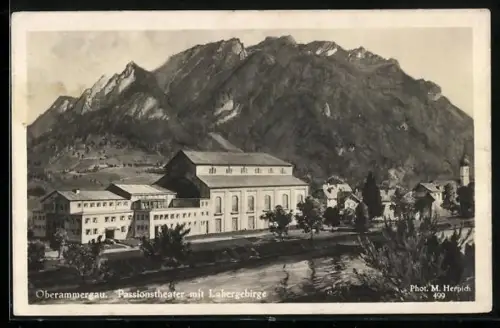 AK Oberammergau, Passionsspiele, Passionstheater mit Labergebirge