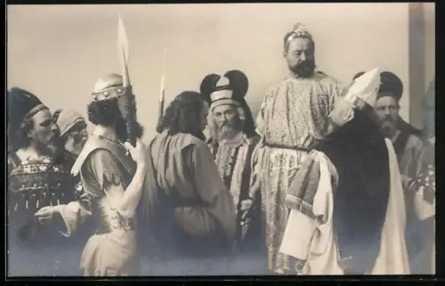 AK Oberammergau, Passionsspiel 1900, Jesus vor Pilatus