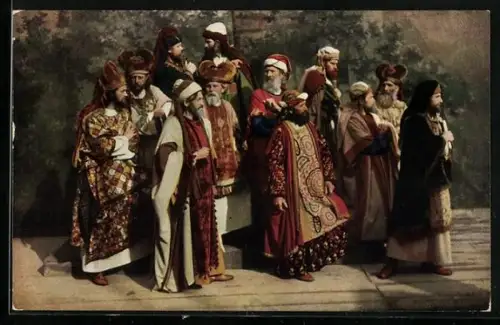 AK Oberammergau, Passionsspiele 1922, Hohe Ratsmitglieder