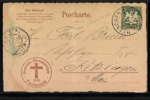 AK Oberammergau, Passionsspiele 1900, Offizielle AK No. 2, Lasset die Kindlein zu mir kommen