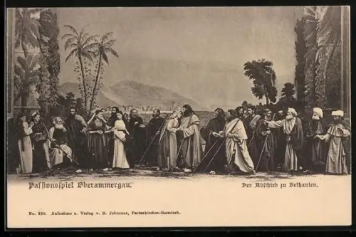 AK Oberammergau, Passionsspiele, Der Abschied zu Bethanien