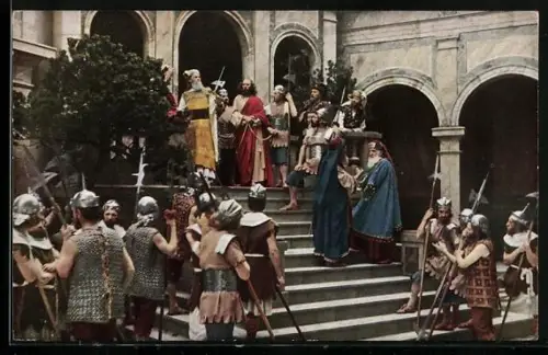 AK Oberammergau, Jesus vor Annas bei den Passionsspielen 1922