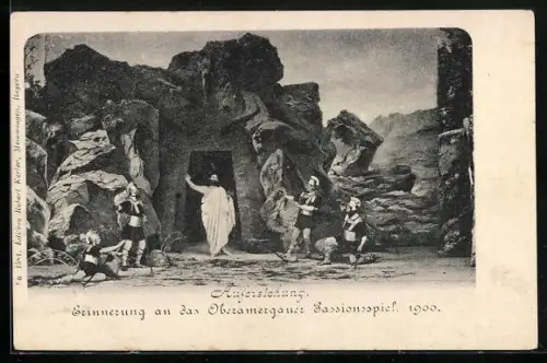AK Oberammergau, Passionsspiel 1900, Auferstehung