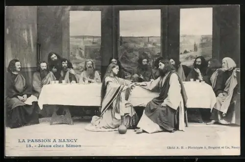 AK Nancy, La Passion, Jésus chez Simon