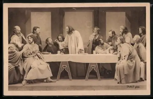 AK Passionsspiele Oberammergau 1922, Abendmahlsszene
