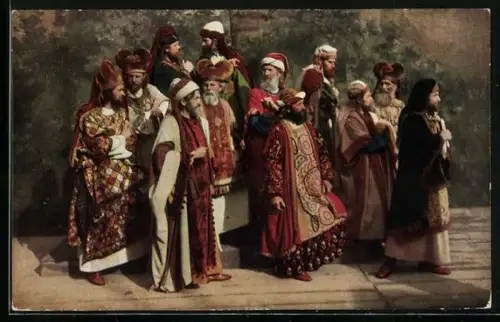 AK Oberammergau, Passionsspiele 1922, Hohe Ratsmitglieder