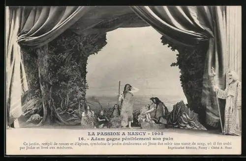 AK Nancy, La Passion 1905, Adam gagne péniblement son pain