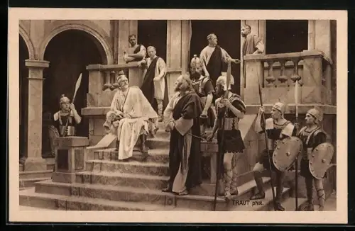 AK Passionsspiele Oberammergau 1922, Jesus vor Pilatus
