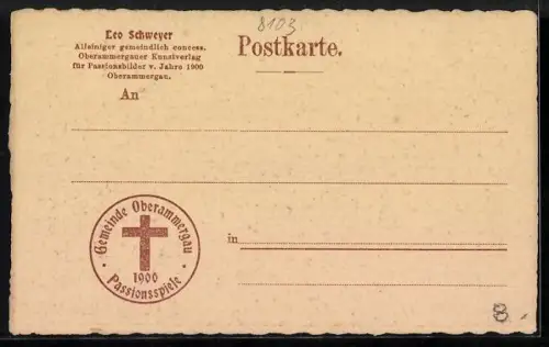AK Oberammergau, Passionsspiele 1900, Christus vor Herodes