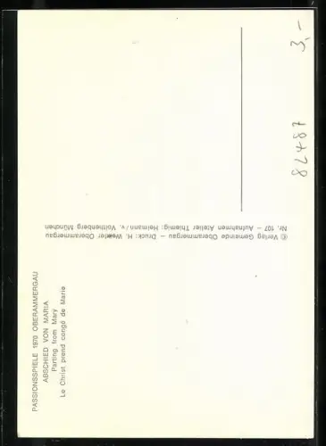 AK Oberammergau, Passionsspiele 1970, Abschied von Maria