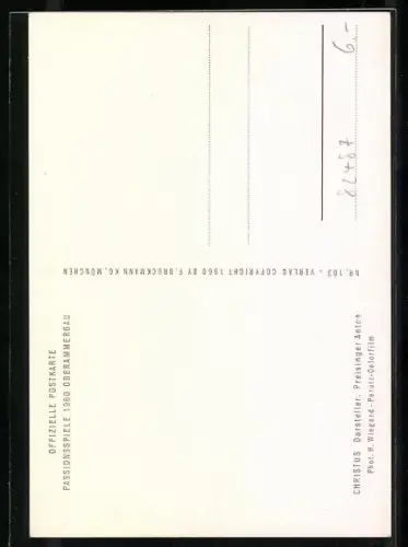 AK Oberammergau, Passionsspiele 1960, Christus gespielt von Preisinger Anton