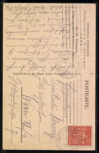 AK O.-Ammergau, Passionsspiele 1922, Johannes