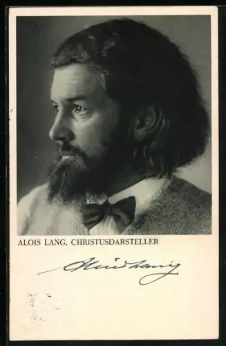 AK Portrait von Alois Lang, Christusdarsteller
