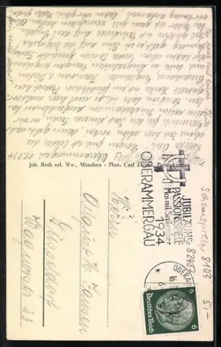 AK Portrait von Alois Lang, Christusdarsteller