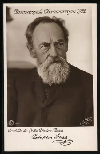 AK Oberammergau, Passionsspiele 1922, Darsteller des hohen Priesters Annas
