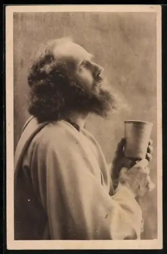 AK Passionsspiele Oberammergau 1922, Jesus beim Abendmahle