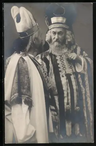 AK Passionsspiele Oberammergau 1910, Jesus, Kaiphas und Annas