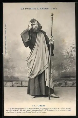 AK Nancy, Passionsspiele 1905, Judas in einer Szene