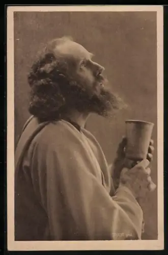 AK Passionsspiele Oberammergau 1922, Jesus beim Abendmahle