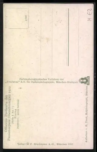 AK Oberammergau, Passionsspiele 1922, Prolog