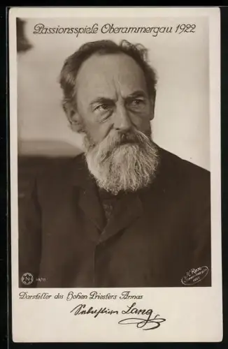 AK Oberammergau, Passionsspiele 1922, Darsteller des hohen Priesters Annas