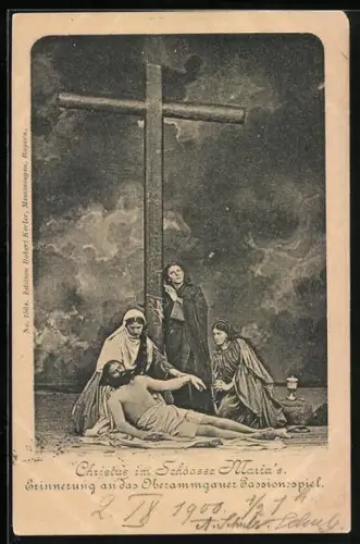 AK Oberammergau, Christus im Schosse Maria`s