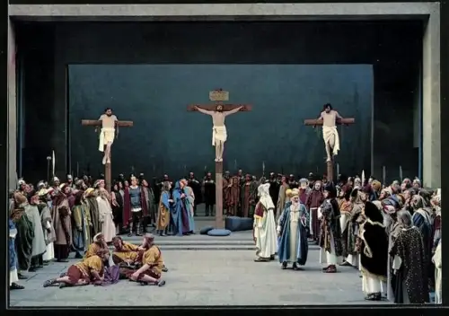 AK Passionsspiele Oberammergau 1970, Kreuzigung