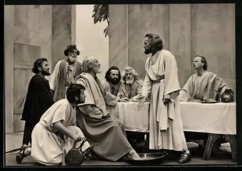 AK Oberammergau, Passionsspiele 1960, Fusswaschung