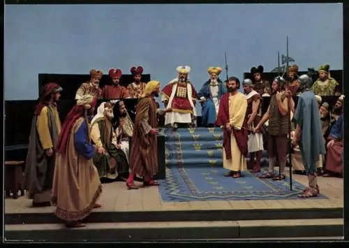 AK Oberammergau, Passionsspiele 1970, Christus vor dem Hohen Rate