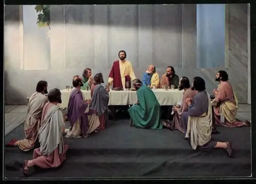 AK Oberammergau, Abendmahlgebet bei den Passionsspielen 1970