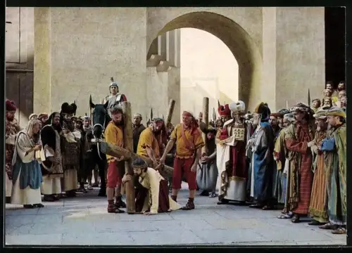AK Passionsspiele Oberammergau 1970, Kreuzweg