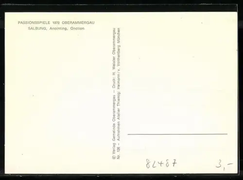 AK Oberammergau, Passionsspiele 1970, Salbung