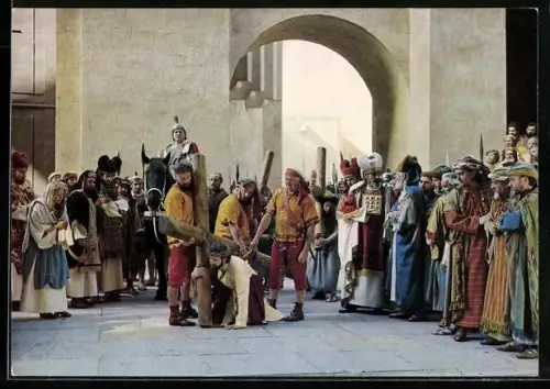 AK Passionsspiele Oberammergau 1970, Kreuzweg