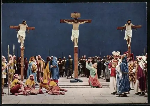 AK Oberammergau, Passionsspiele 1960, Kreuzigung Jesu