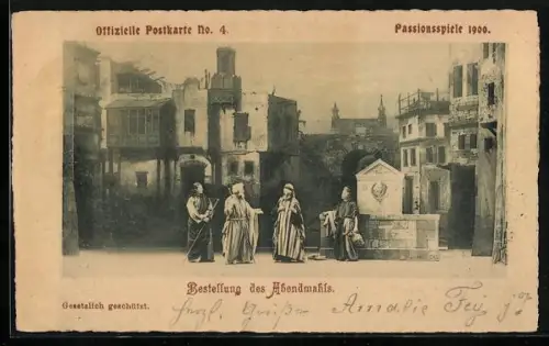 AK Oberammergau, Passionsspiele 1900, Bestellung des Abendmahls